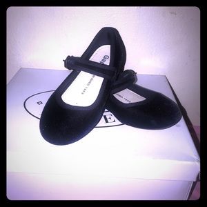 Gap toddler girls velvet navy blue flats size 10